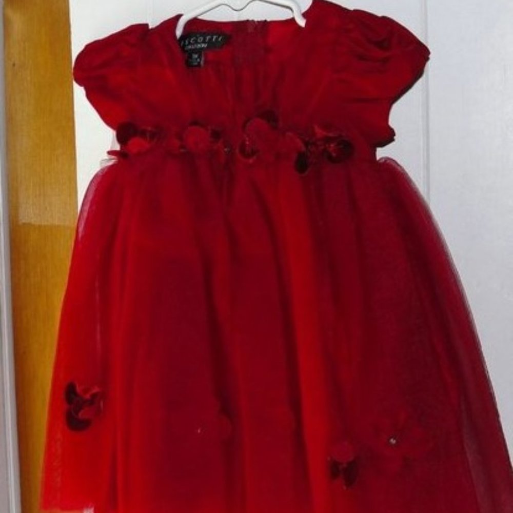 3 for $18...Biscotti Red Frilly Portrait Dress - Picture 2 of 6